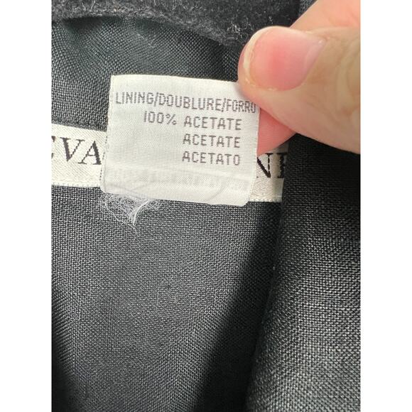 Vintage 80s Evan Picone Black Collard Linen Maxi Shirt Dress Size 4 Classic - Picture 3 of 8